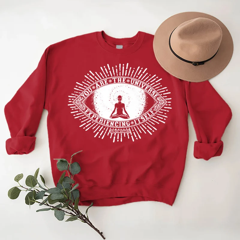 Olivenorma DU BIST DAS UNIVERSUM... Motto Inspiritual Fleece Sweatshirt
