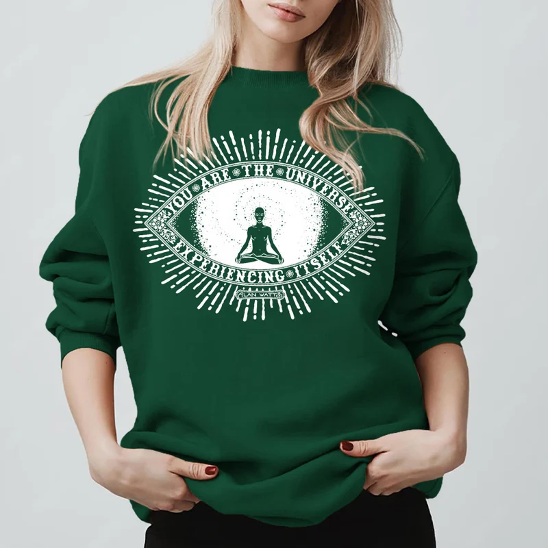 Olivenorma DU BIST DAS UNIVERSUM... Motto Inspiritual Fleece Sweatshirt