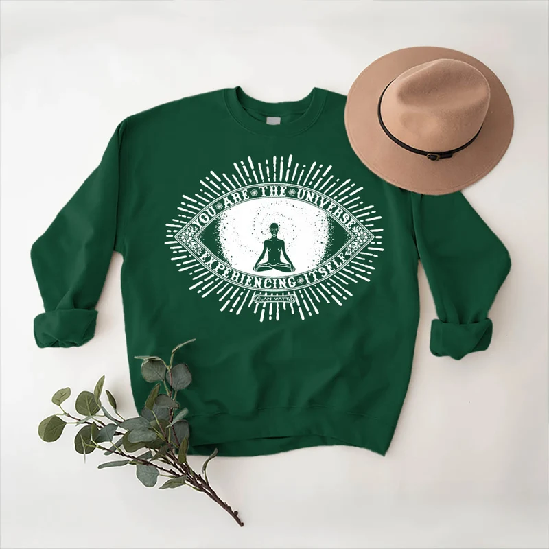 Olivenorma DU BIST DAS UNIVERSUM... Motto Inspiritual Fleece Sweatshirt