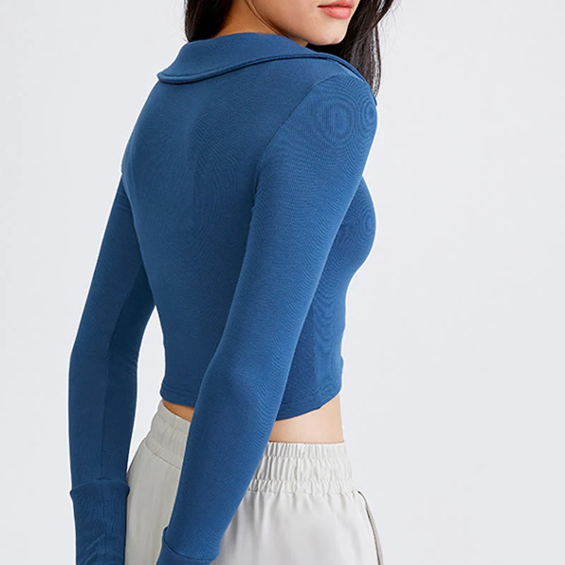 Olivenorma Damen-Workout-Yoga-Jacke, leicht, mit Reißverschluss, kurz geschnitten, sportliche Hoodies