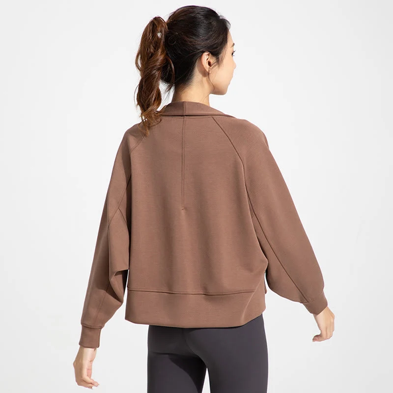 Olivenorma Langärmlige, weiche Jacke mit offener Vorderseite, Meditations- und Yoga-Oberteil, Strickjacke