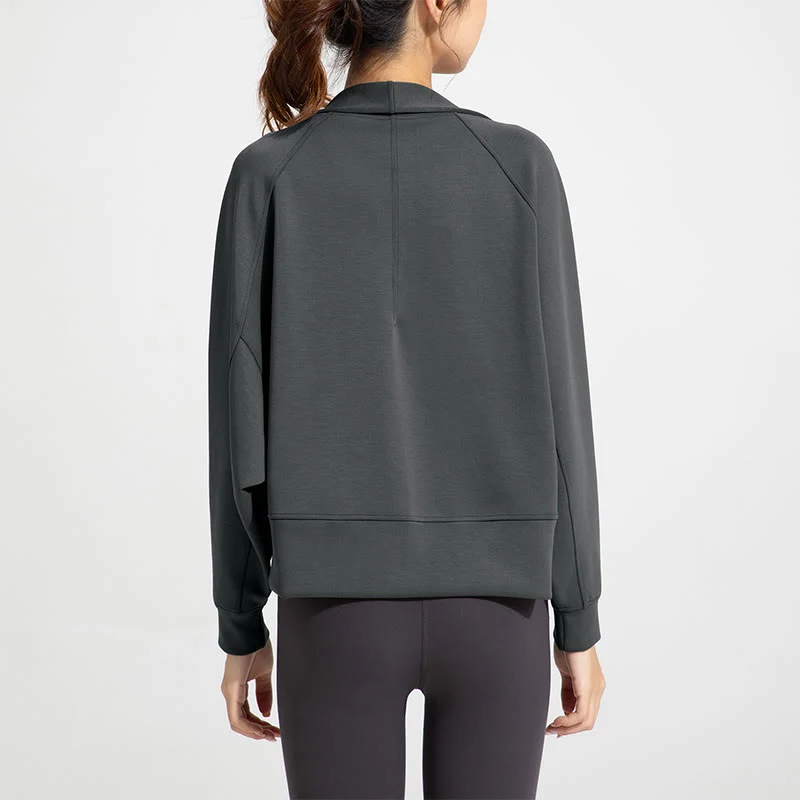 Olivenorma Langärmlige, weiche Jacke mit offener Vorderseite, Meditations- und Yoga-Oberteil, Strickjacke