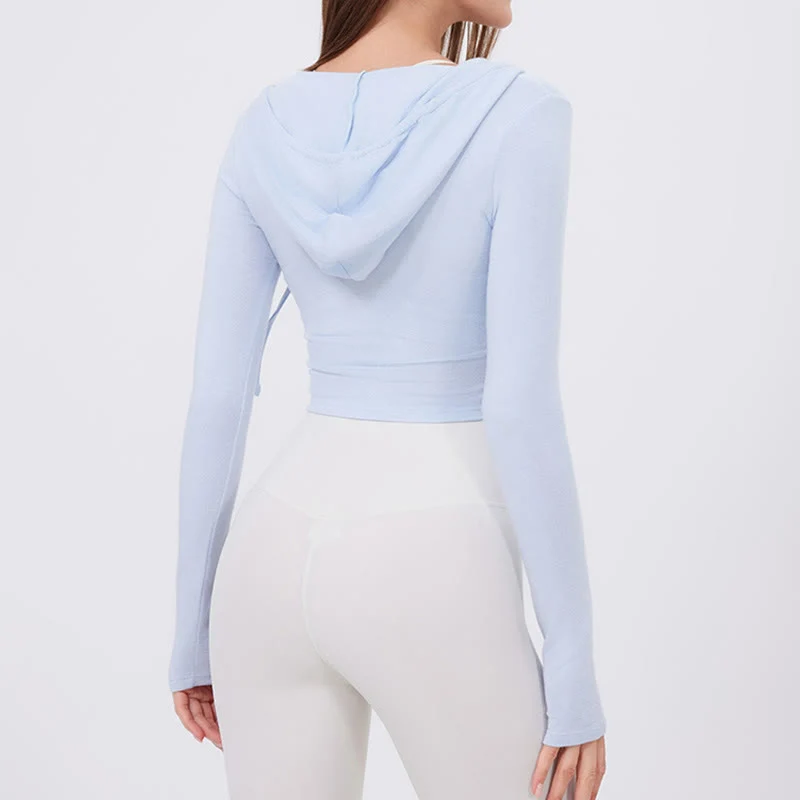 Olivenorma Langarm-Crop-Tops, atmungsaktiv, für Workout und Yoga