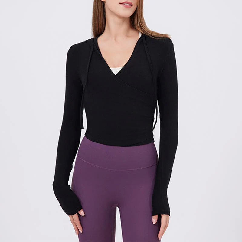 Olivenorma Langarm-Crop-Tops, atmungsaktiv, für Workout und Yoga