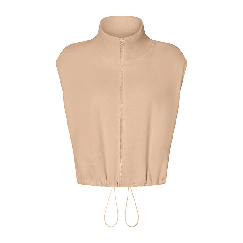 Olivenorma Ärmellose Jacke mit durchgehendem Reißverschluss für Workout, Yoga, Aktivjacke, Weste, sportliche Hoodies