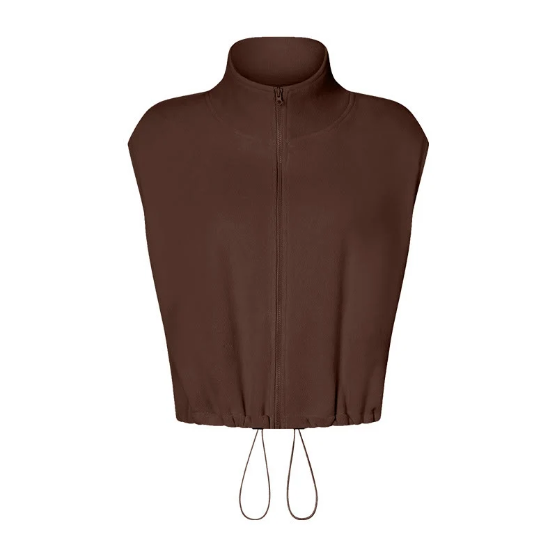 Olivenorma Ärmellose Jacke mit durchgehendem Reißverschluss für Workout, Yoga, Aktivjacke, Weste, sportliche Hoodies
