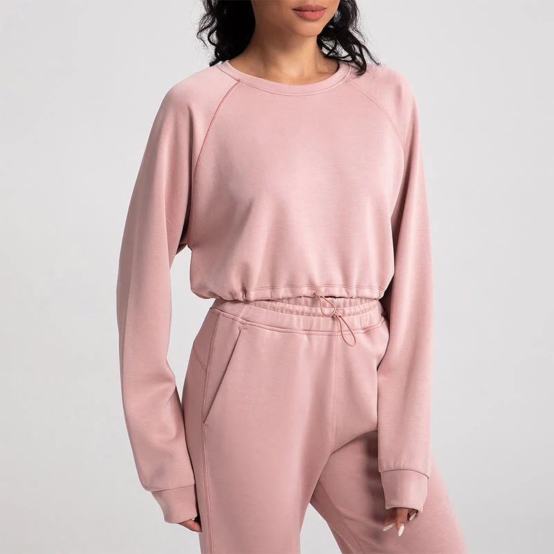 Olivenorma Weiches Langarm-Sweatshirt mit Rundhalsausschnitt für Yoga, Workout und Freizeit
