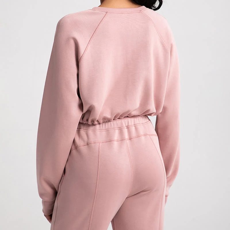 Olivenorma Weiches Langarm-Sweatshirt mit Rundhalsausschnitt für Yoga, Workout und Freizeit