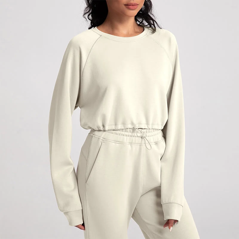 Olivenorma Weiches Langarm-Sweatshirt mit Rundhalsausschnitt für Yoga, Workout und Freizeit