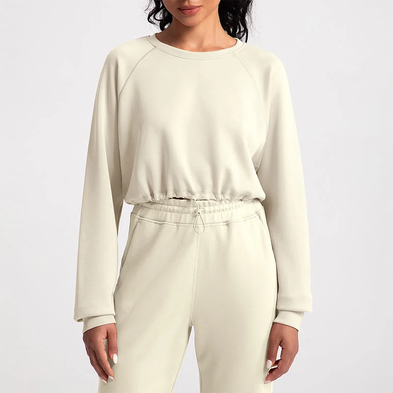 Olivenorma Weiches Langarm-Sweatshirt mit Rundhalsausschnitt für Yoga, Workout und Freizeit