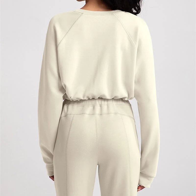 Olivenorma Weiches Langarm-Sweatshirt mit Rundhalsausschnitt für Yoga, Workout und Freizeit