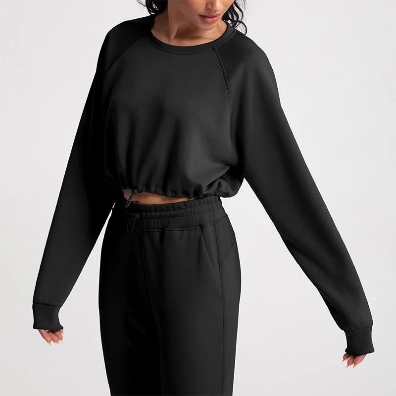 Olivenorma Weiches Langarm-Sweatshirt mit Rundhalsausschnitt für Yoga, Workout und Freizeit