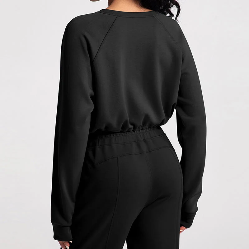 Olivenorma Weiches Langarm-Sweatshirt mit Rundhalsausschnitt für Yoga, Workout und Freizeit