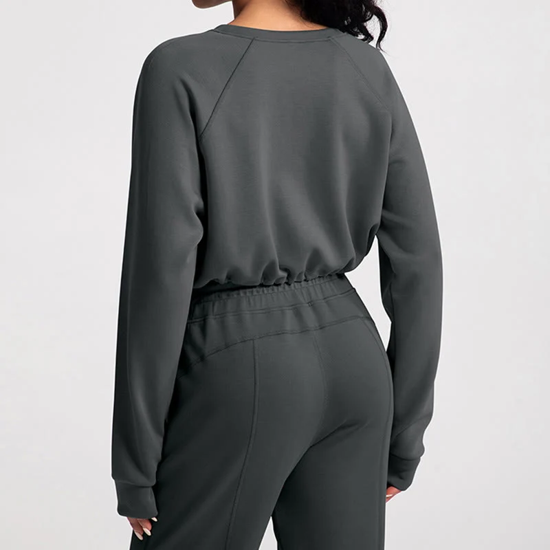 Olivenorma Weiches Langarm-Sweatshirt mit Rundhalsausschnitt für Yoga, Workout und Freizeit