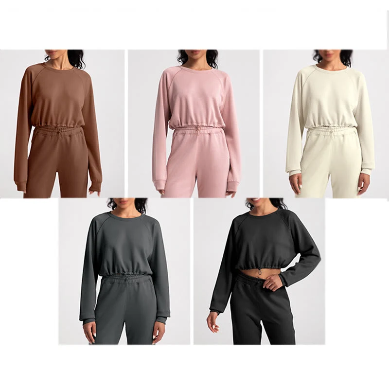 Olivenorma Weiches Langarm-Sweatshirt mit Rundhalsausschnitt für Yoga, Workout und Freizeit