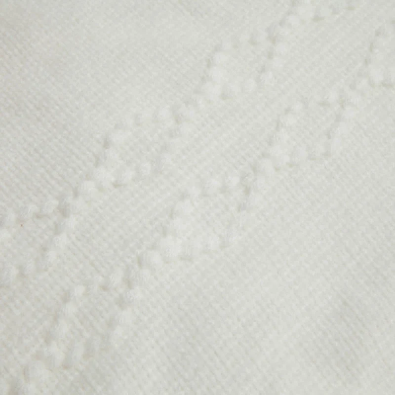 Olivenorma – Flauschiger, elfenbeinfarbener Cardigan-Schal aus Acryl