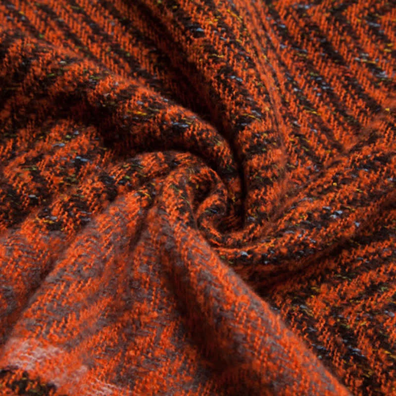 Olivenorma – Gemütlicher Pullover-Poncho-Schal mit Fischgrätenmuster