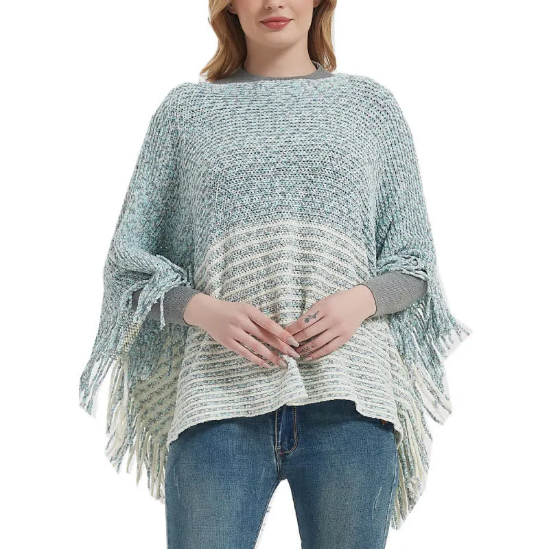 Olivenorma gestreifter Strickpulloverschal