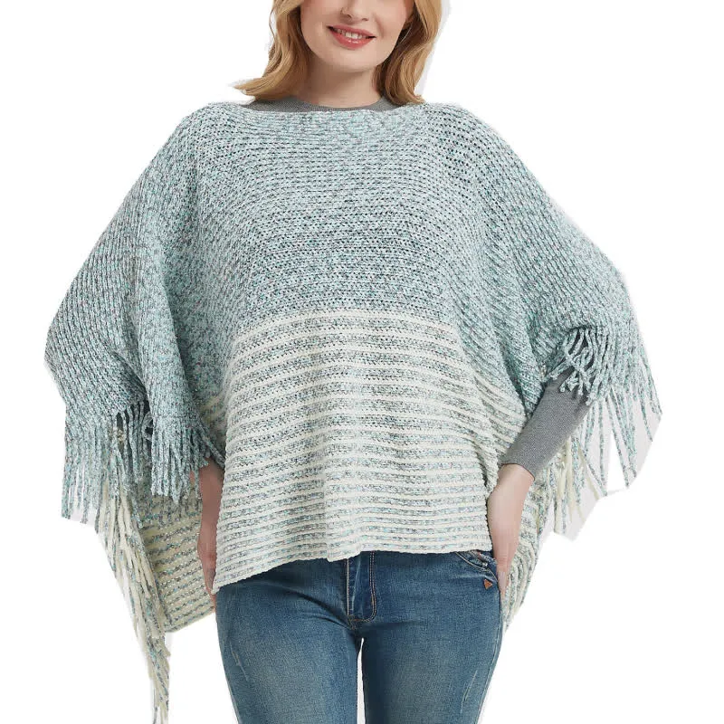 Olivenorma gestreifter Strickpulloverschal