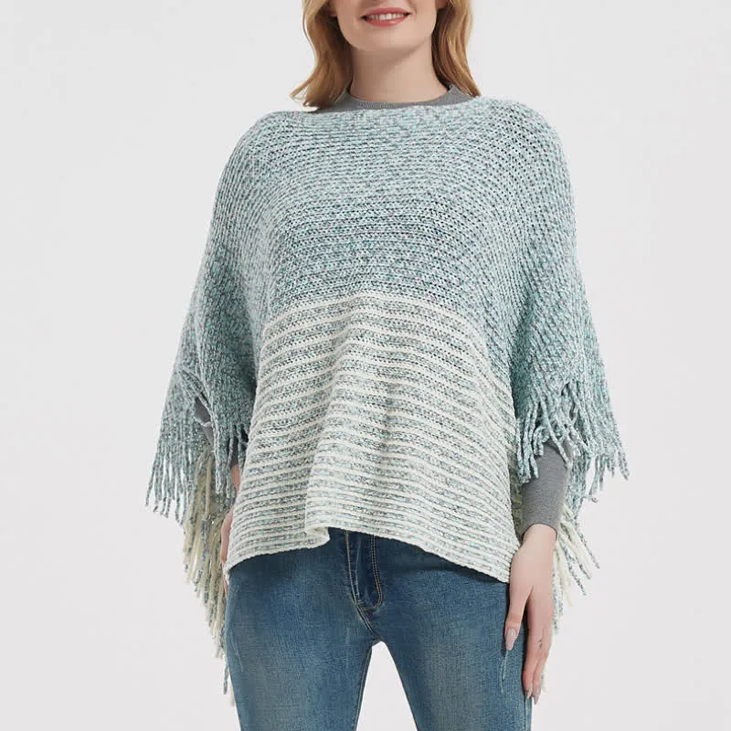 Olivenorma gestreifter Strickpulloverschal