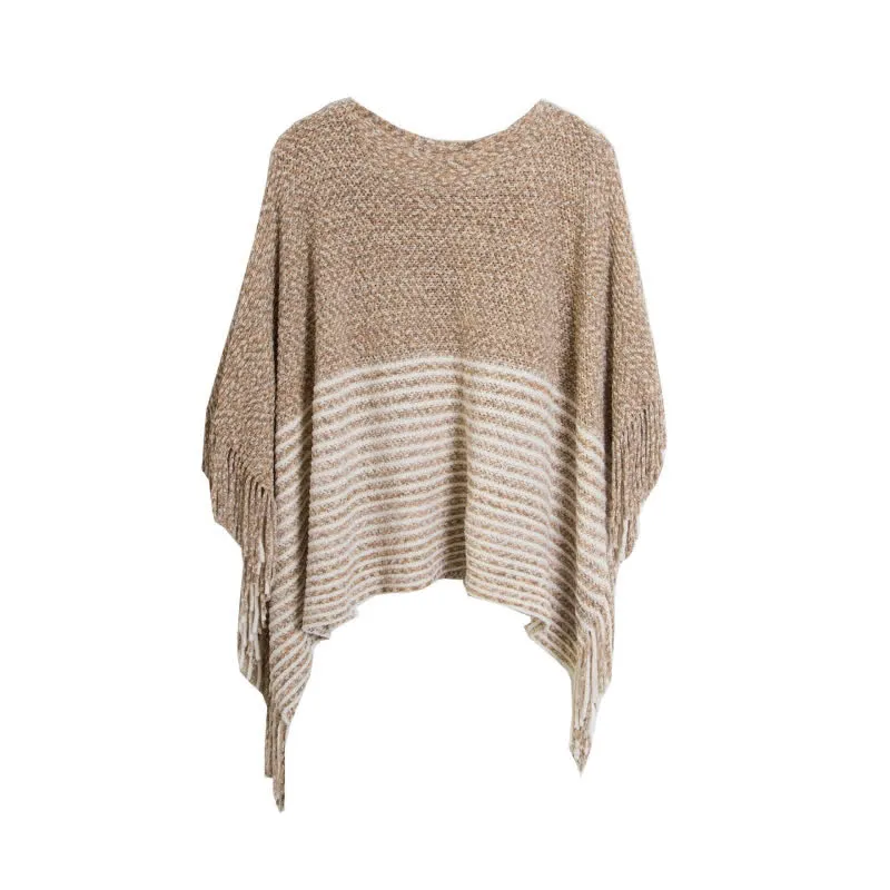 Olivenorma gestreifter Strickpulloverschal