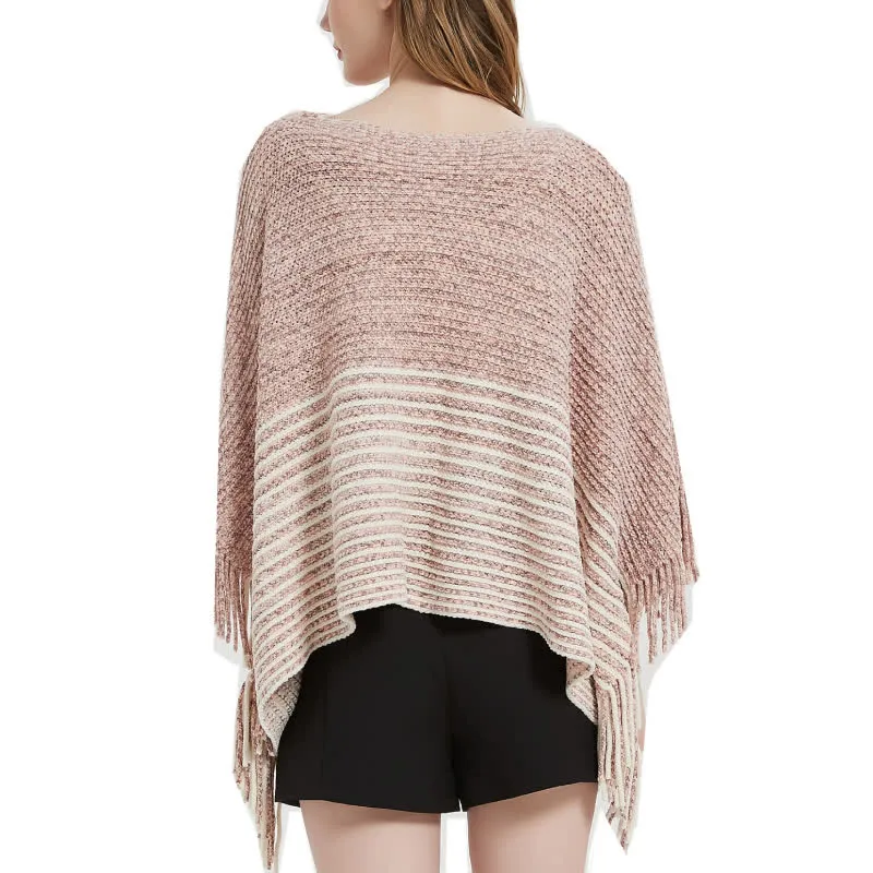 Olivenorma gestreifter Strickpulloverschal