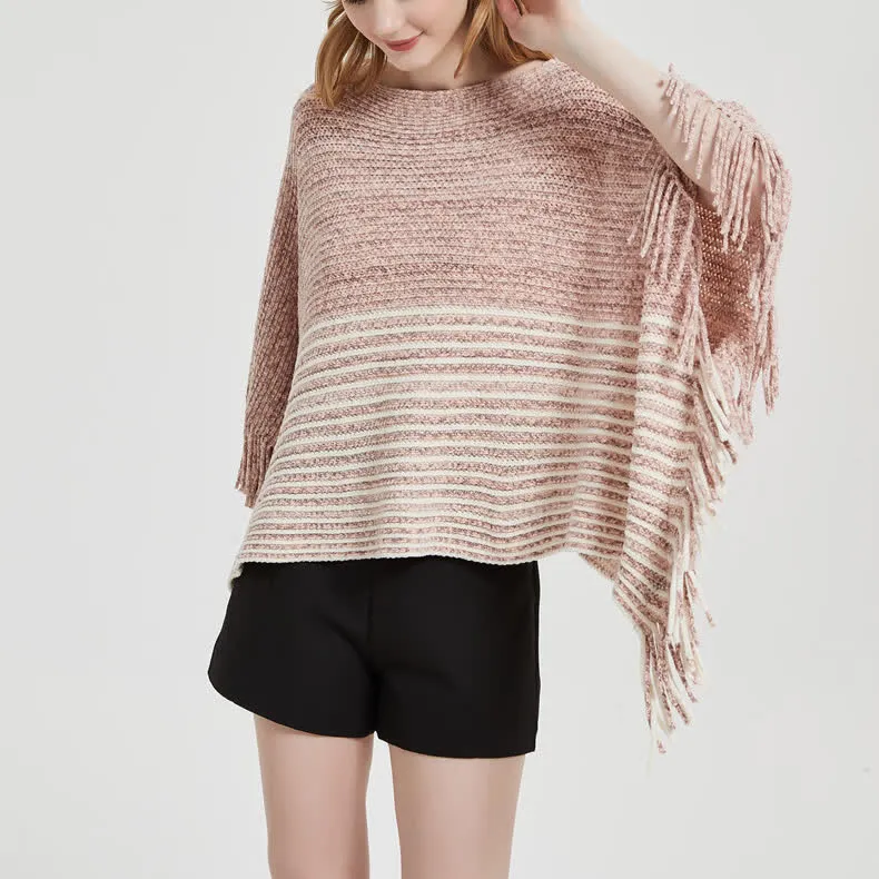 Olivenorma gestreifter Strickpulloverschal