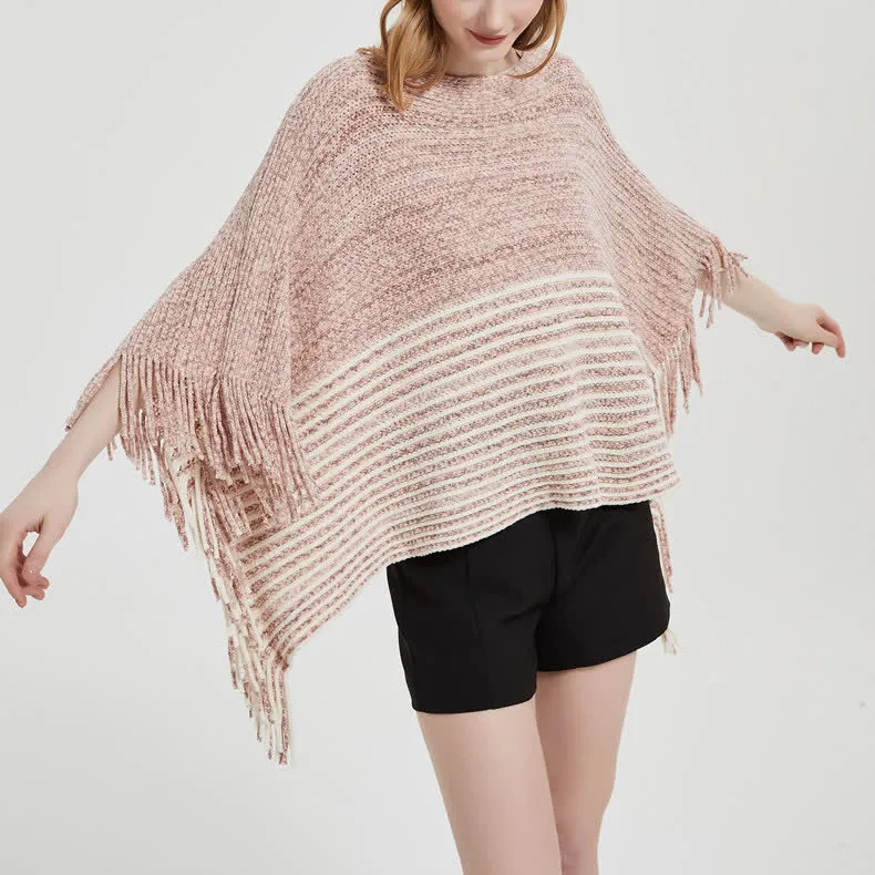 Olivenorma gestreifter Strickpulloverschal