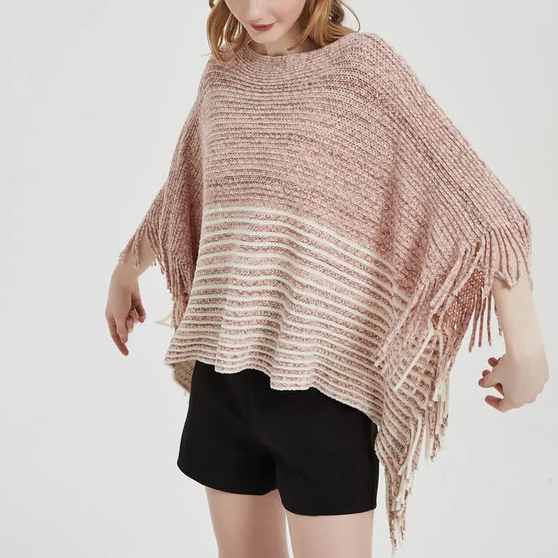Olivenorma gestreifter Strickpulloverschal