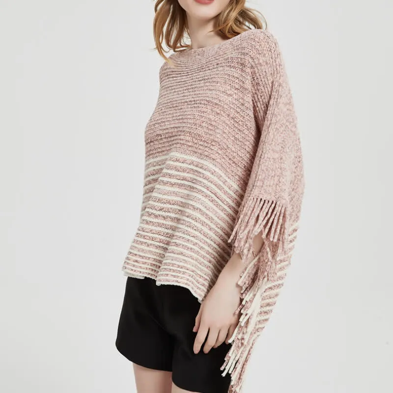 Olivenorma gestreifter Strickpulloverschal
