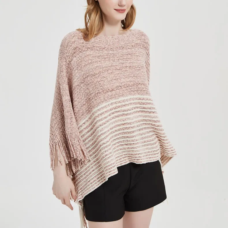 Olivenorma gestreifter Strickpulloverschal