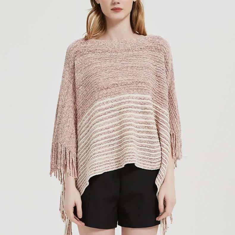 Olivenorma gestreifter Strickpulloverschal