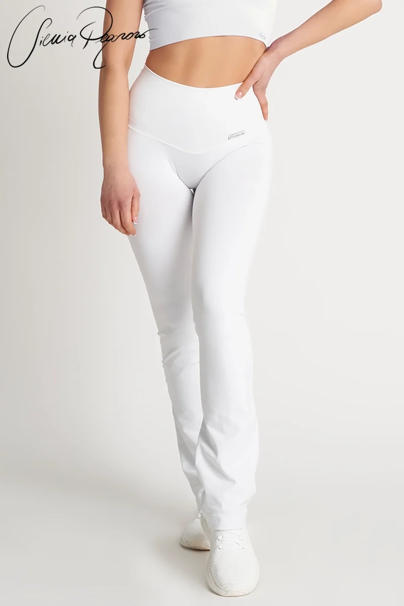 Leggings Push Up a Zampa di Elefante Bianco