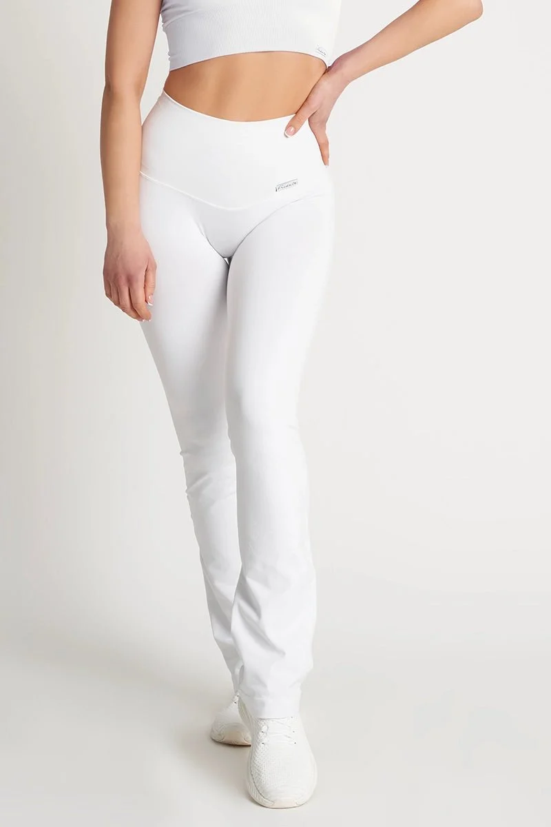 Leggings Push Up a Zampa di Elefante Bianco