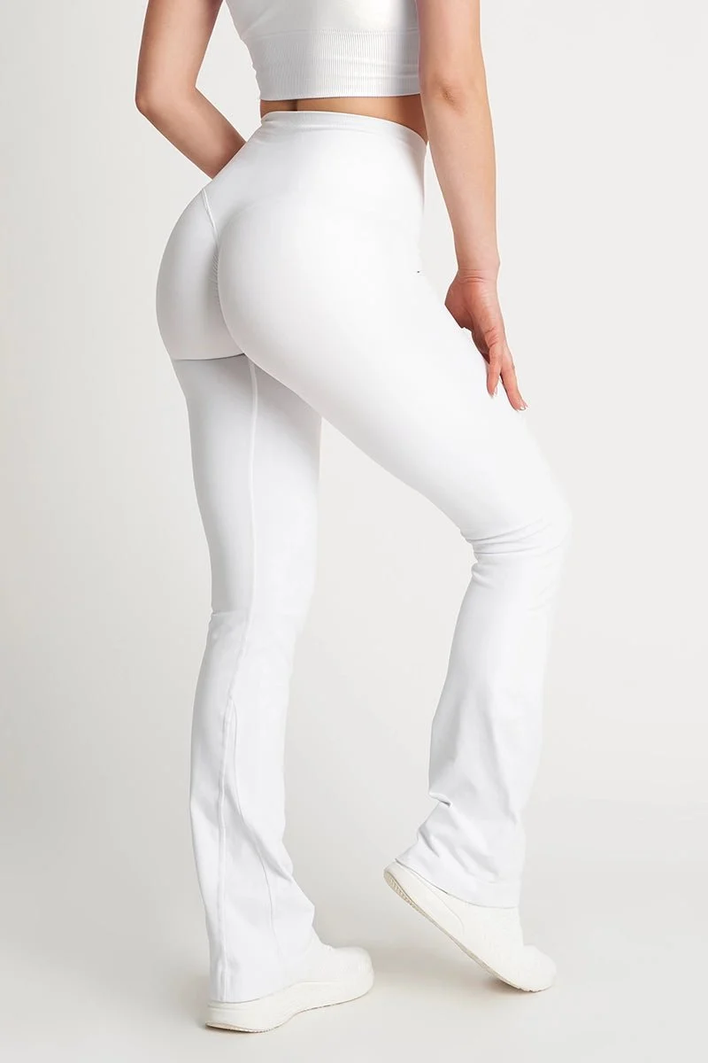 Leggings Push Up a Zampa di Elefante Bianco