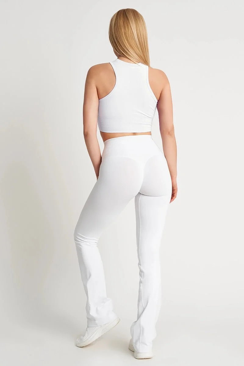 Leggings Push Up a Zampa di Elefante Bianco