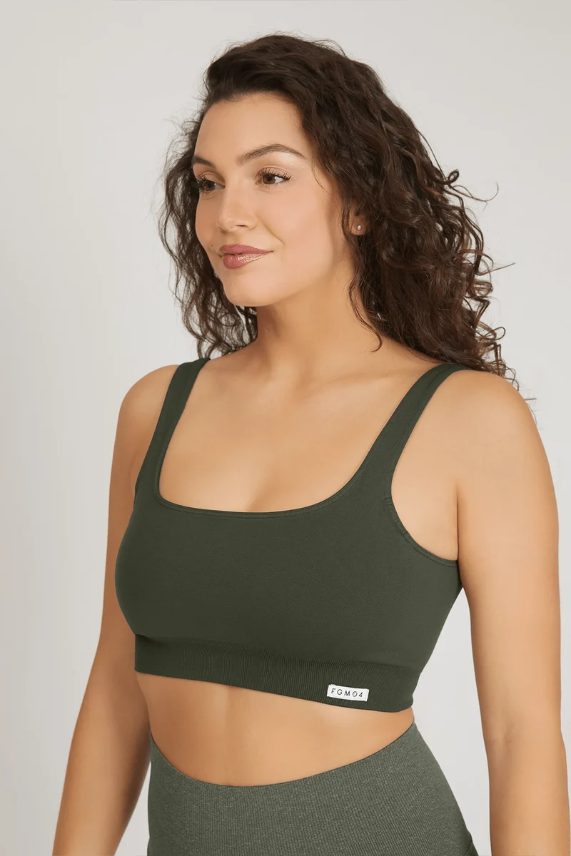 Top Gym Fashion Verde Militare