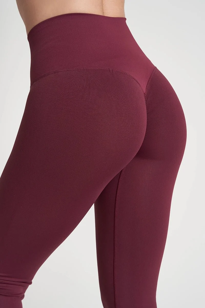 Leggings Push Up a Zampa di Elefante Merlot