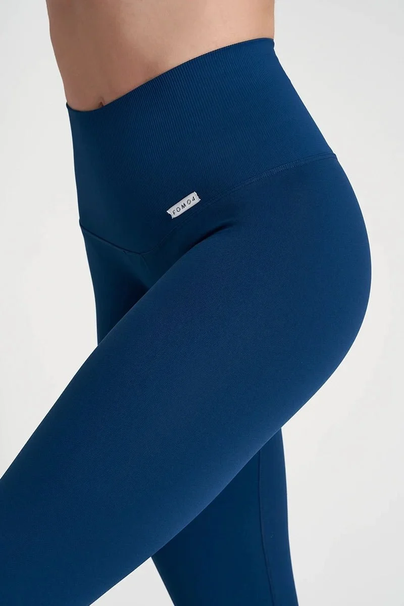 Leggings Push Up a Zampa di Elefante Blu Petrolio