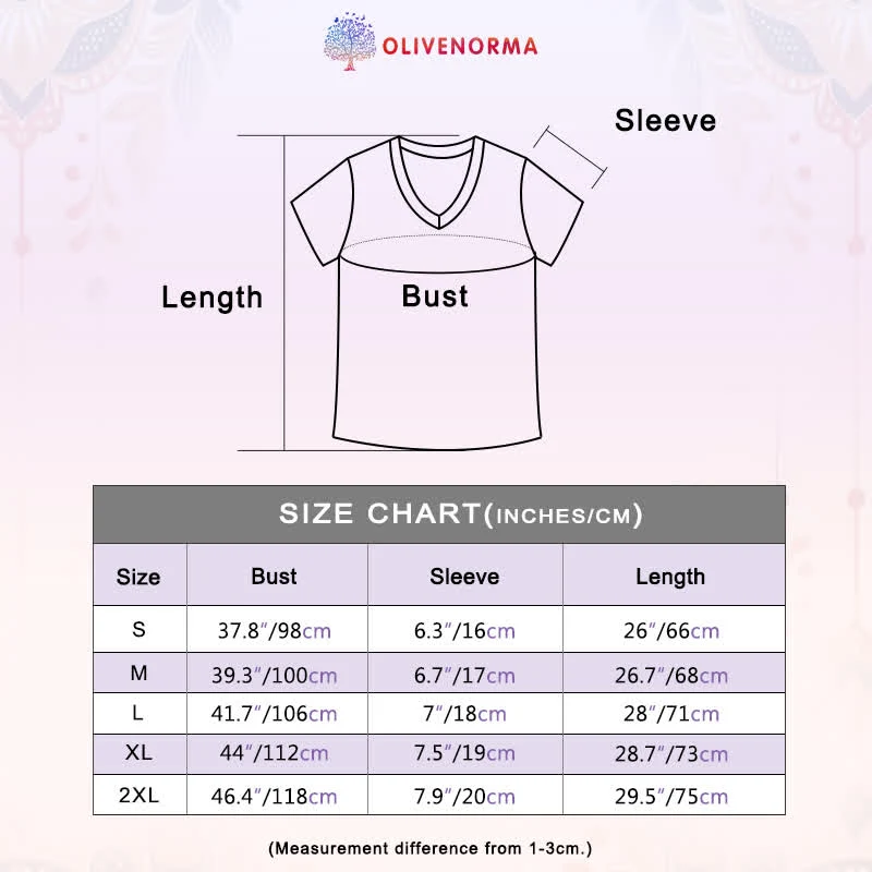 Olivenorma Lotusblume Geometrisches Muster Yoga T-Shirt mit V-Ausschnitt