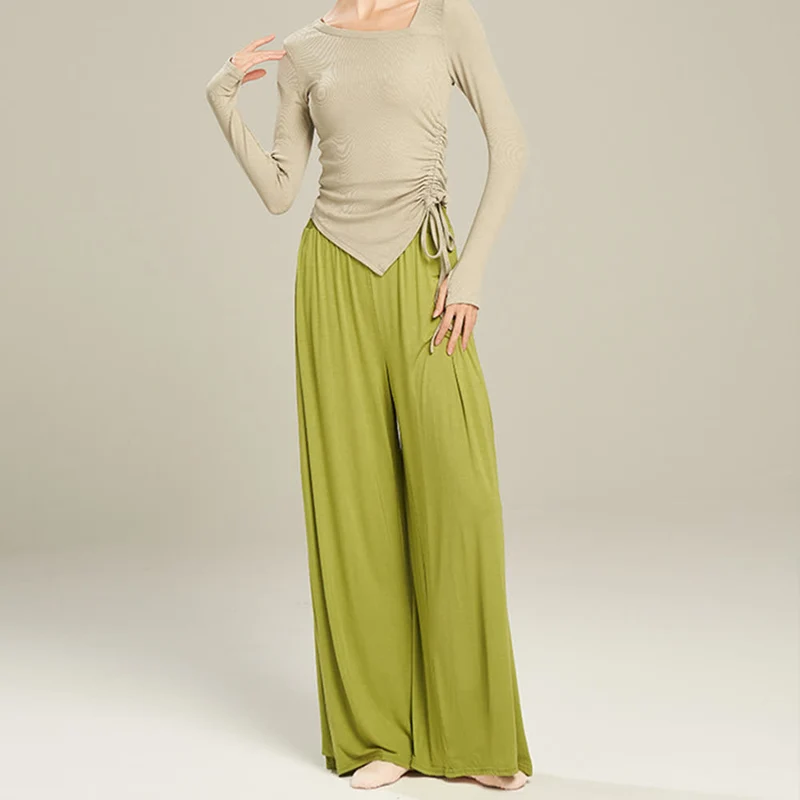 Olivenorma Modal Bequeme Drape Yoga Dance Gerade Hose