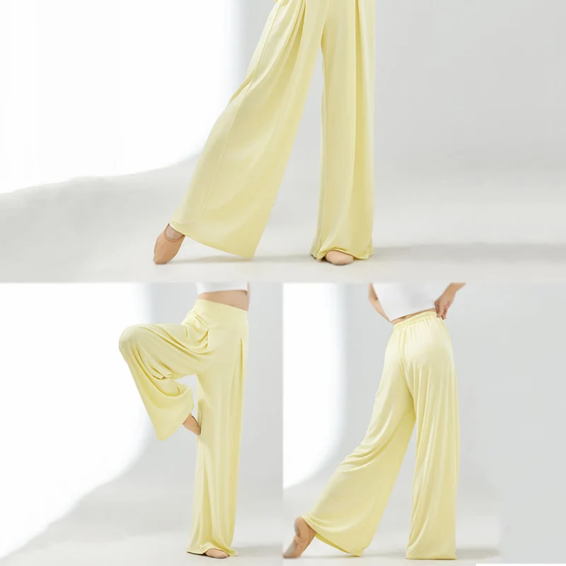 Olivenorma Cuprammonium Rayon Drape Yoga Dance Wide-Leg-Hose