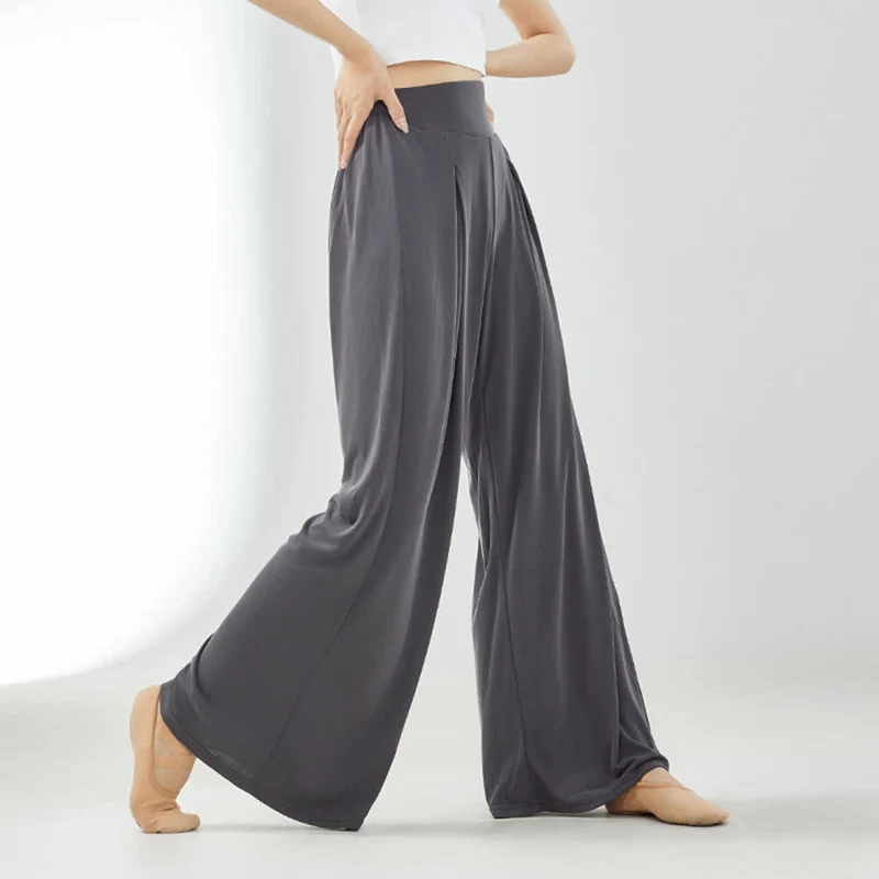 Olivenorma Cuprammonium Rayon Drape Yoga Dance Wide-Leg-Hose