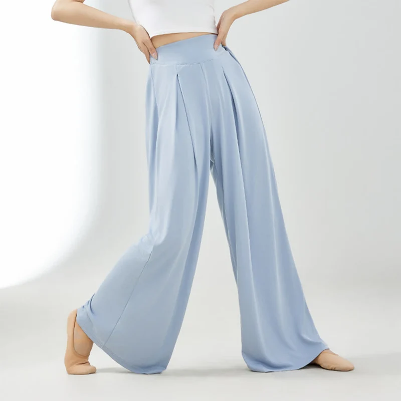 Olivenorma Cuprammonium Rayon Drape Yoga Dance Wide-Leg-Hose