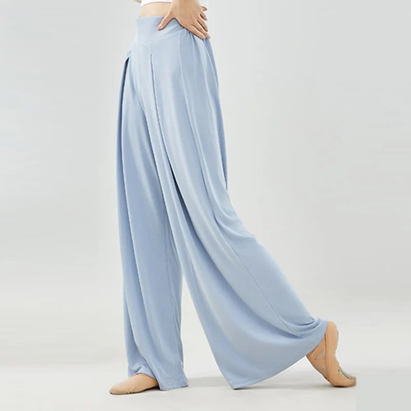 Olivenorma Cuprammonium Rayon Drape Yoga Dance Wide-Leg-Hose