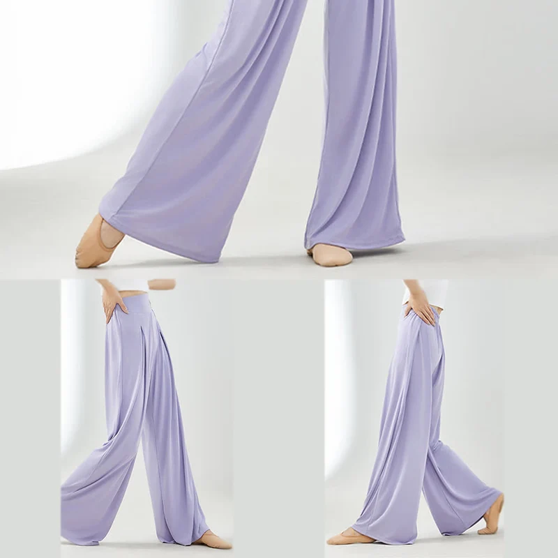 Olivenorma Cuprammonium Rayon Drape Yoga Dance Wide-Leg-Hose