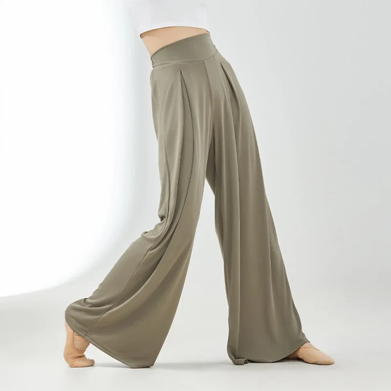 Olivenorma Cuprammonium Rayon Drape Yoga Dance Wide-Leg-Hose