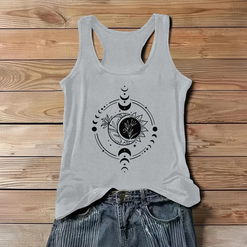 Olivenorma Moom Phase Damen Tanktop mit U-Ausschnitt, normale Passform, T-Shirt