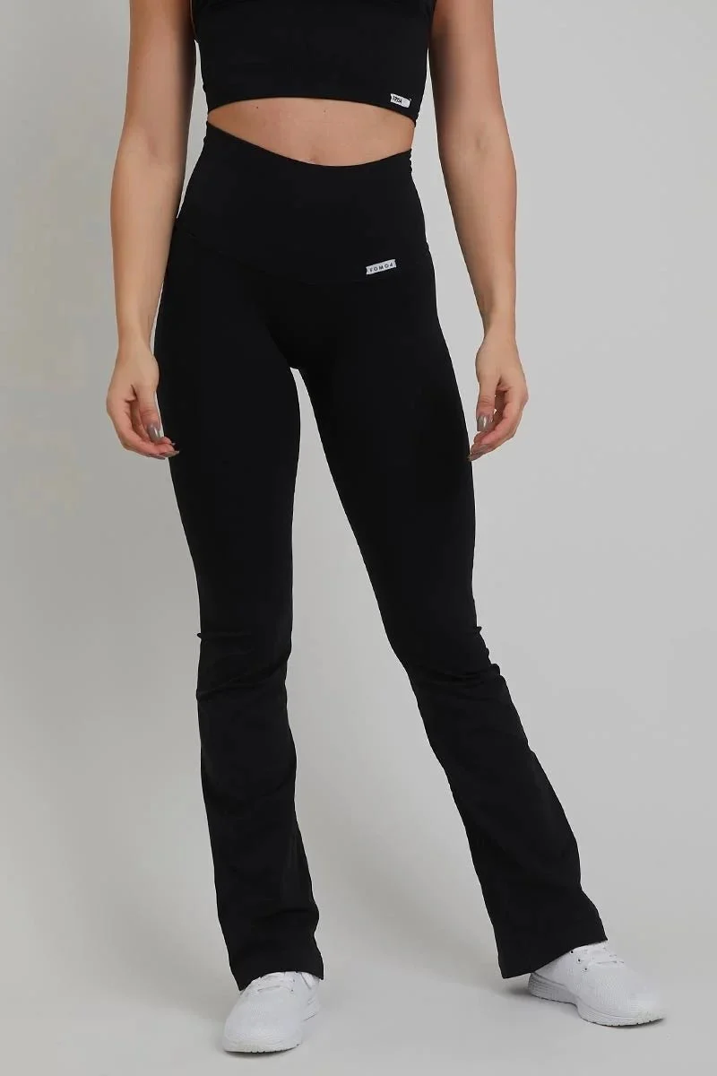 Leggings Push Up a Zampa di Elefante Nero