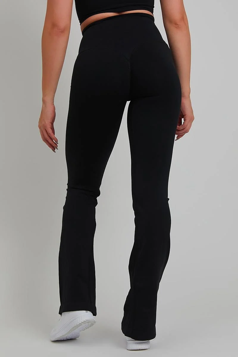 Leggings Push Up a Zampa di Elefante Nero